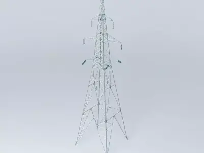 Transmission line tower 2325 Chiekurkalns Riga Latvia Free 3D model