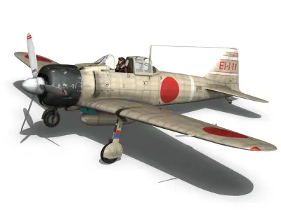 Mitsubishi A6M2 Zero - Carrier Shokaku 3D model