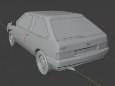 Soviet hatchback Vaz 2108 Low-poly 3D model
