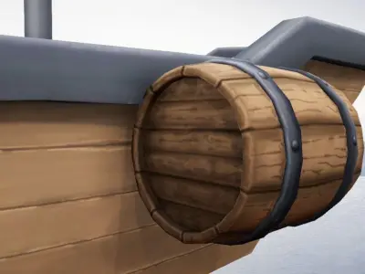 Sailboat Hand-Painted Low-poly 3D model