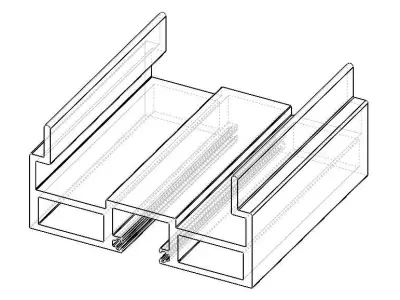 Aluminum Extruded Male Half MOD AL-0116sh Low-poly 3D model