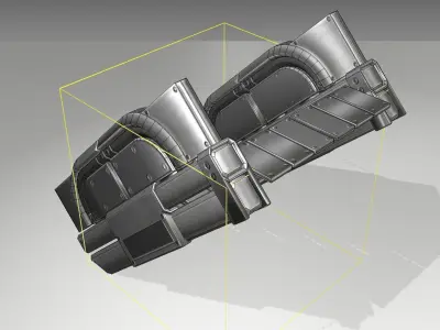 Futuristic Stairs - 22 - Basic Textures Low-poly 3D model