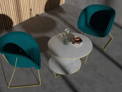 CHAIRS AND TABLE Free 3D model