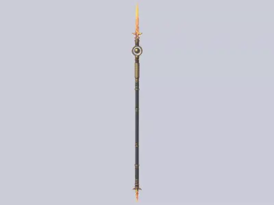 Fire spear Low-poly 3D model