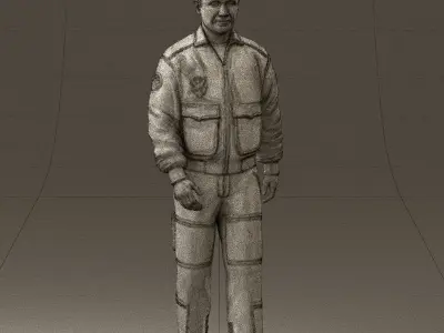 Man in Helicopter pilot suit 0443 3D model
