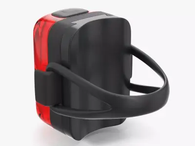 Rear Bicycle LED Light Double Lens Red 3D model