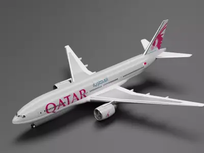Boeing 777-200ER Qatar Airways Livery 3D model