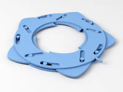 Mechanical Blade Iris Diaphragm Aperture Free low-poly 3D model