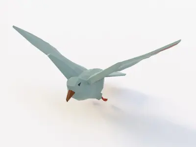 Dove bird low poly 3d model  Low-poly 3D model