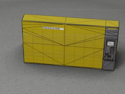Packstation Object -5- Large Packstation with touchpad interface Low-poly 3D model