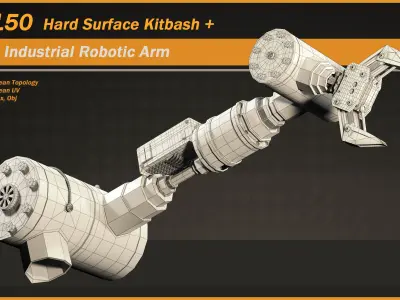 150 Hard Surface Kitbash- 1 Industrial Robotic Arm 3D model