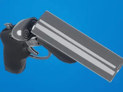 Mini Silver Shotgun Weapon Low-poly 3D model