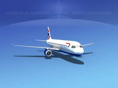 Airbus A320 LP British Airways Low-poly 3D model