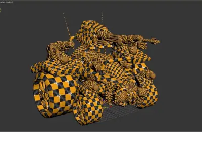 ZBrush Hard-Surface Toon Vehicle Game asset Low-poly 3D model