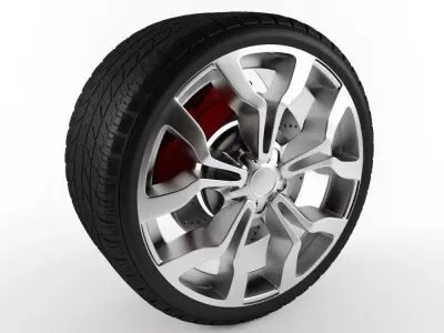Audi R8 Tire with alloy wheel Free 3D model