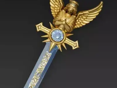 Divine Seraph Guardian Dagger 3D Model Low-poly 3D model
