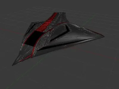 Spaceship  Low-poly 3D model