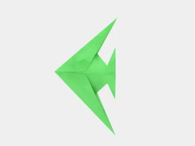 Origami Angelfish Low-poly 3D model