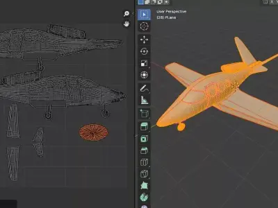 Low Poly military trainer jet Game Ready Aerial Vehicle FBX OBJ Low-poly 3D model