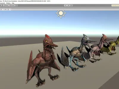 Monster Pterodaptyl Low-poly 3D model
