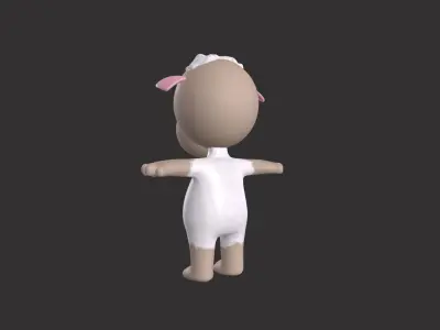Cartoon 0011 Character Sheep Cute  Low-poly 3D model