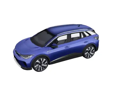 Volkswagen ID4 Low Poly Electric SUV Vehicle Model Low-poly 3D model