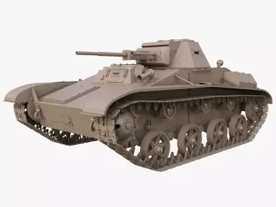 Tank T 60  Clay Mental Ray 3D model