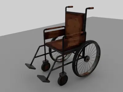 Old wheel chair Maya  Free 3D print model