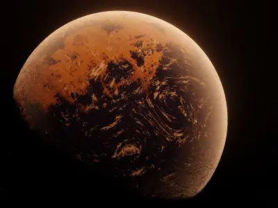 Planet Space Ready to game  Low-poly 3D model 5