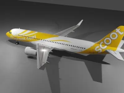 Airbus a320neo Multilivery pack 4 liveries Low-poly 3D model