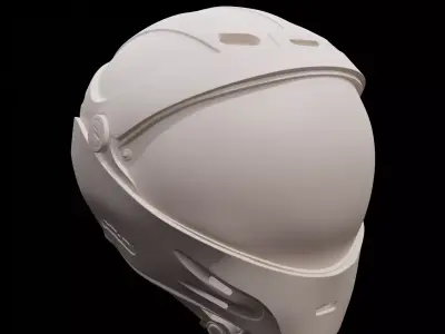 Futuristic Sci-Fi Full-Face Helmet 3D print model