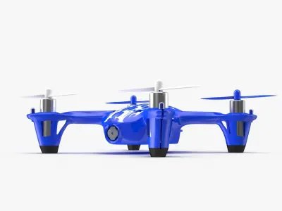 Hubsan X4 H107C Blue Low-poly 3D model