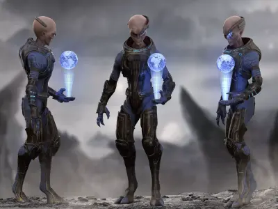 Sci Fi Alien  Low-poly 3D model