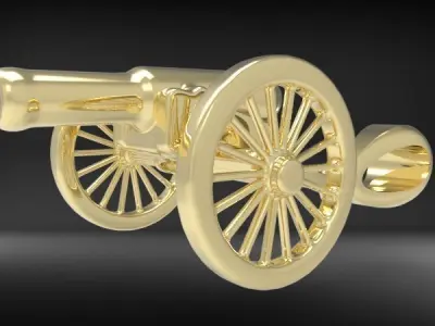  Artillery Cannon Pendant Necklace Charm Jewelry 3D print model