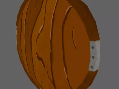 Wooden shield Low-poly 3D model
