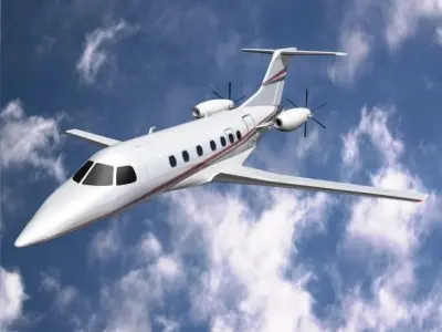 Embraer fma 123 cba vector private jet Low-poly 3D model