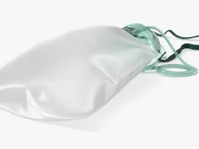 Inflated Oxygen Delivery Mask Green 3D model