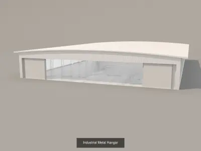 Pack of Four Industrial metal hangars 3D Model Collection