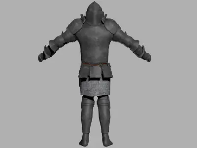 knight in armor Low-poly 3D model