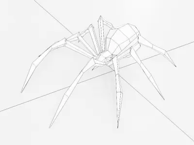 Creepy spider low poly 3d model  Low-poly 3D model