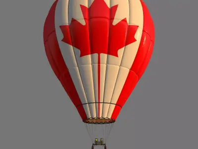 CanadaFlag-Parachute canadian flag hot air balloon 3D model