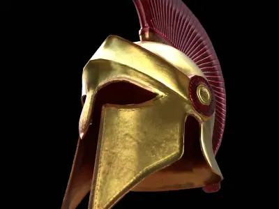 Sparta Helmet Low-poly 3D model