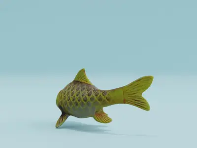 Golden Koi Fish Free low-poly 3D model