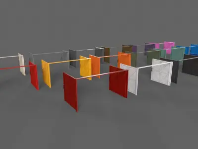 PBR Metal Gate D1 Low-poly 3D model