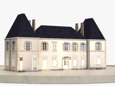 PBR-Low-Poly Castle For Games Low-poly 3D model