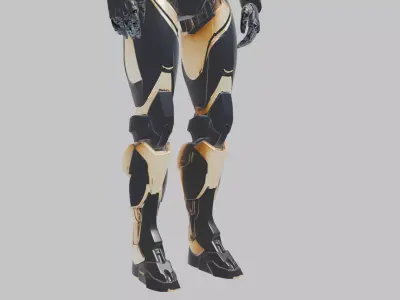 Black Gold Sci Fi Mech Suit 3D model