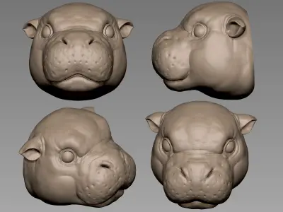 Baby pygmy hippo Free 3D print model