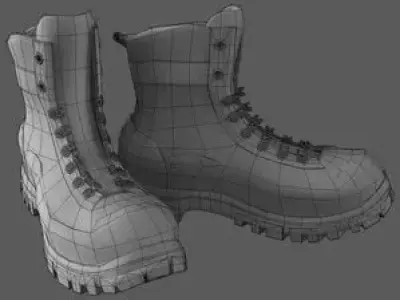 military boots Free 3D model