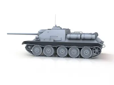SU-85 - Soviet Self-Propelled Gun  3D model