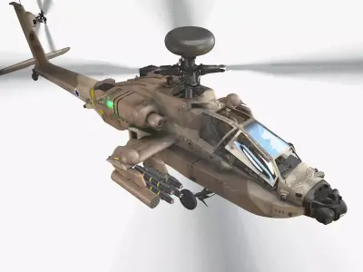  Apache AH-64D Israel Air Force Complex Low-poly 3D model